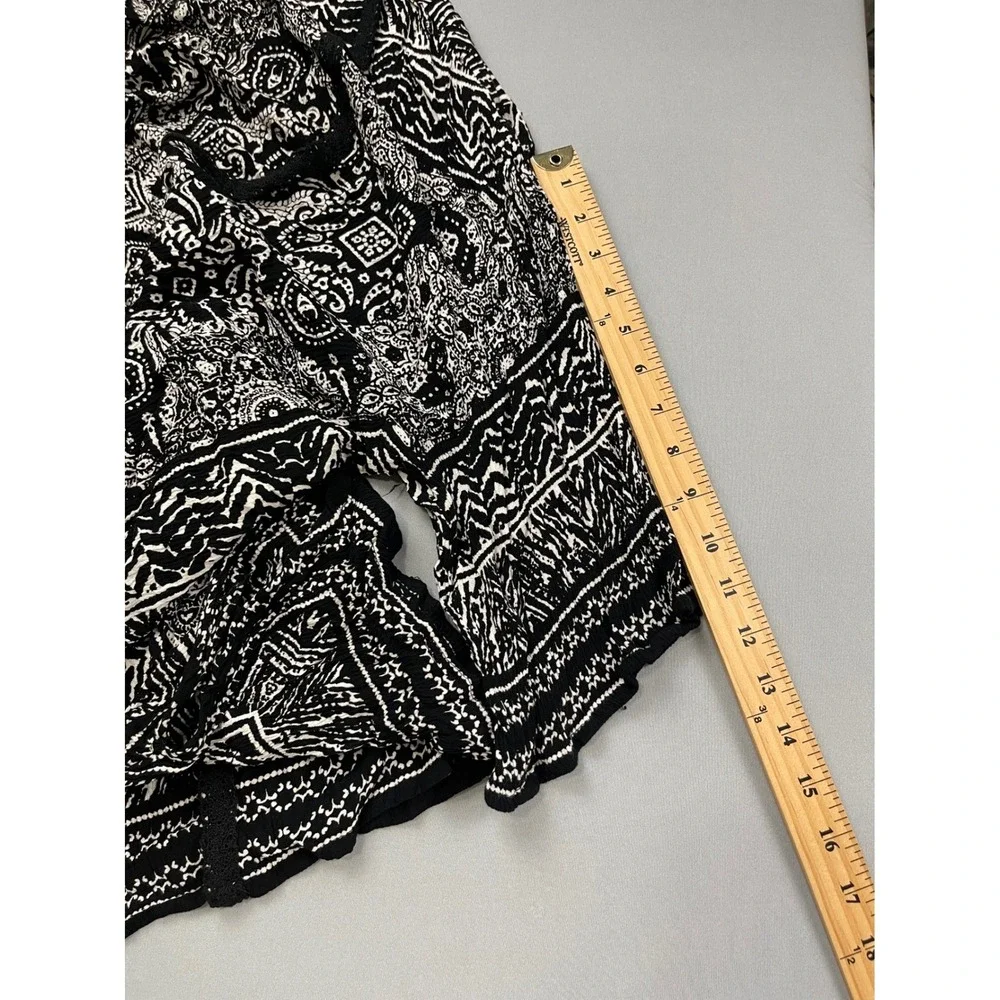 Bila Women Black White Paisley Geometric Open Front Kimono Cardigan‎ SX697 ML